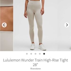 Lululemon Wunder Train High Rise Tights 28” RIVERSTONE Sz 6